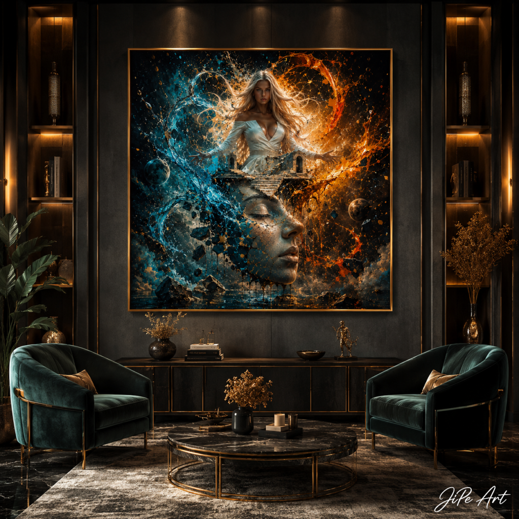 Beyond the Mirror of Time - Interior Art Mockup