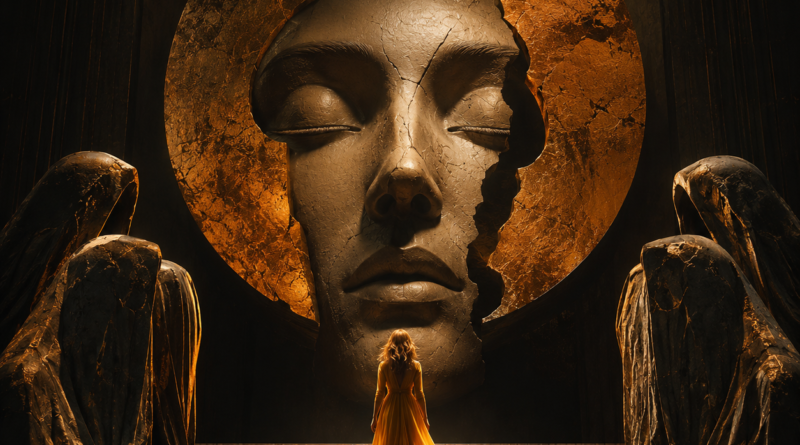 Figure Before the Colossal Mask