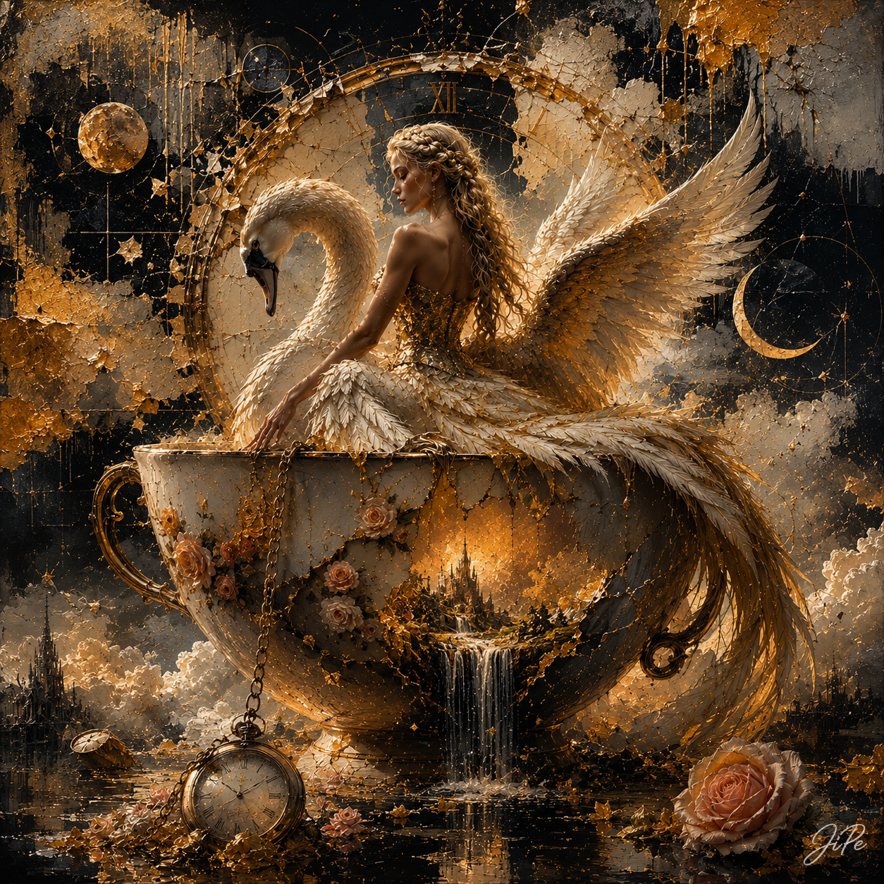 Swan Maiden in a Golden Teacup