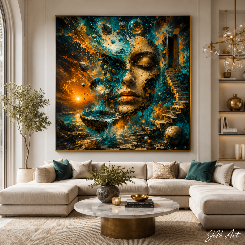 The Threshold Between Silence and Infinity - Interior Art Mockup