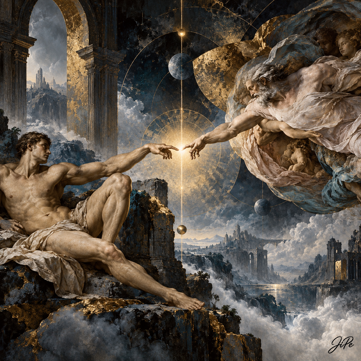 The Creation of Adam (After Michelangelo)