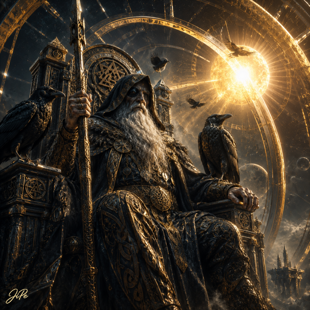 Odin on a Cosmic Throne